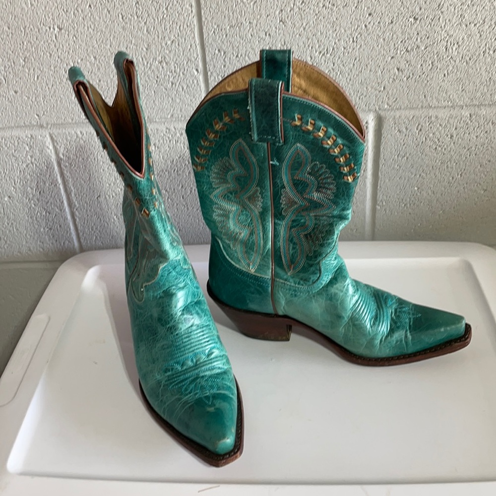 Justin Cowgirl Boots - Teal